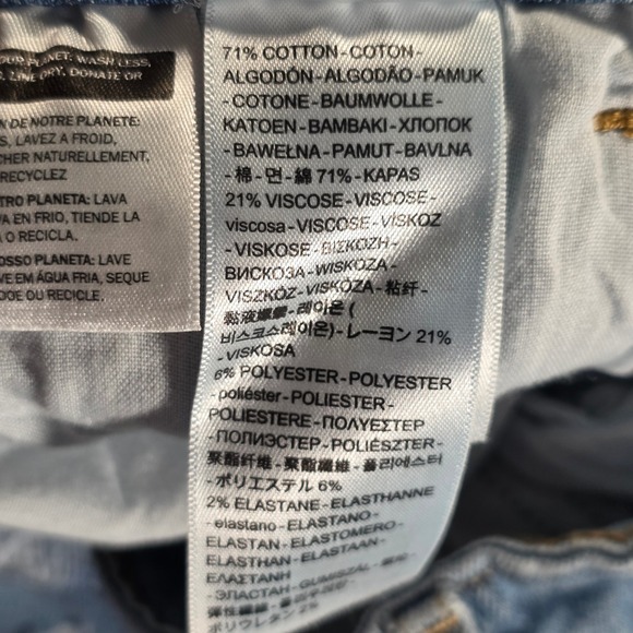 Levi's 721 High Rise Skinny Jeans Light Wash Distressed Raw Hem 26 (2) Womens - Picture 10 of 11